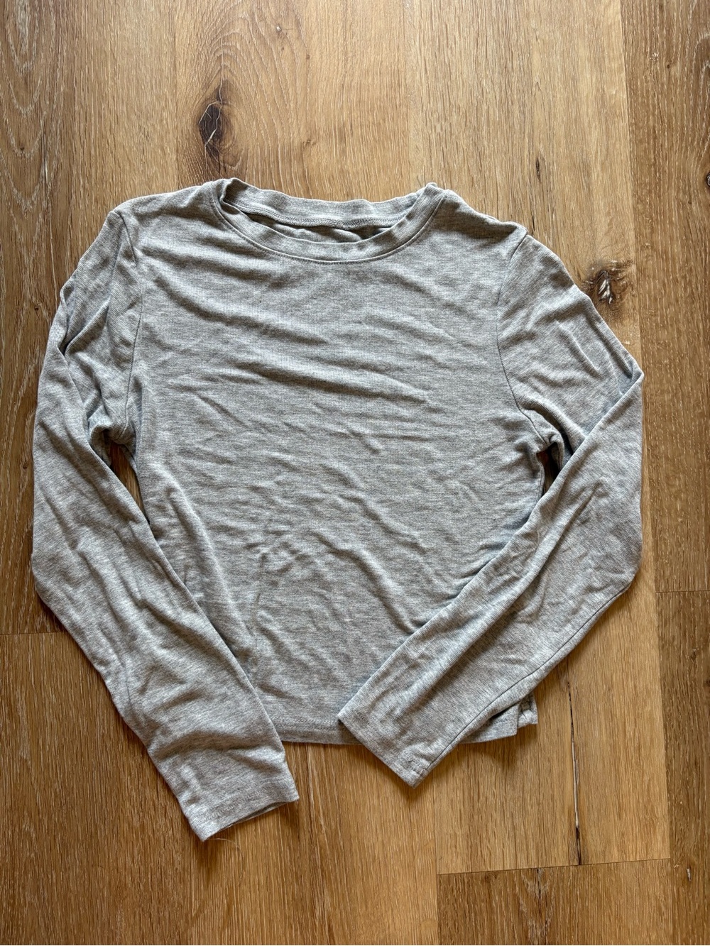 Light Gray Long Sleeve Crewneck Top